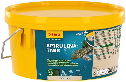 Spirulina Tabs 2,2 L 1,4 kg | pflanzenfutter 2.200 ml | ohne farb- und konservierungsstoffe | mit 24% spirulina | haftet an der Scheibe