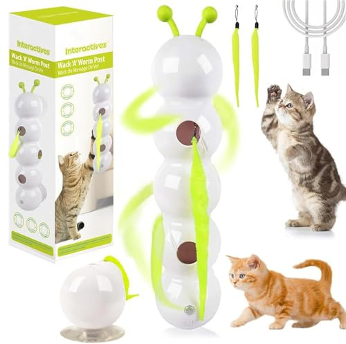 Interactive Electric Caterpillar Cat Toy, Raupe Intelligentes Katzenspielzeug, Beweglicher Raupe Spielzeug, Interaktives Katzen Spielzeug Wiederaufladbar, Katzenspielzeug Selbstbeschäftigung für Katze