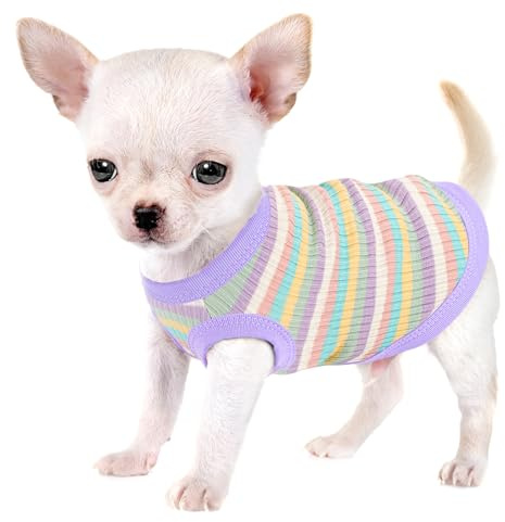 Premium 100% Cotton Rib Dog Shirt Vest for Small Breeds Light Purple XXS | Elevate Your Pet's Comfort and Fashion Year-Round Tank-Style Puppy Attire Chihuahuas, Yorkies, and Puppies Clothes
