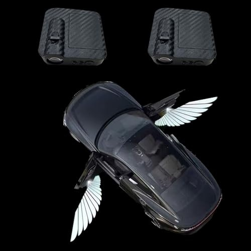 Proiettore LED senza fili per portiera 'auto con logo e d'angelo | Proiezione per una decorazione elegante ed elegante per l'ingresso di auto, per uomini, donne e adolescenti.