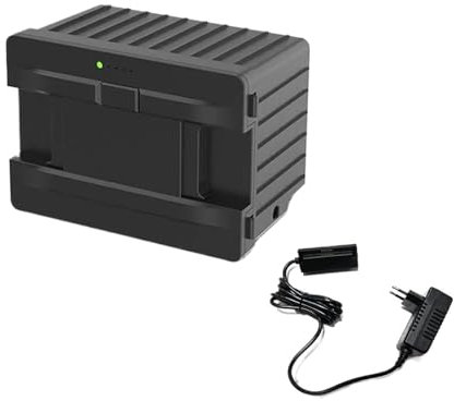 Batterie amovible for réfrigérateur de voiture 15600 mAh, compatible avec les séries Alpicool P18/MP8/Y15E/Y19E/TA/TAW/TW/TWW/MT/TS, for voiture, camping-car, camping-car et maison.(Black-EU-plug)