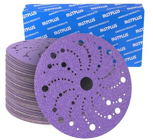 50x Poröse Violett Keramik Schleifpapier 150mm Klett K40 Exzenterschleifer | Poröses Hochleistungsschleifpapier für den extremen Grobschliff. Ideal zur Lackentfernung auf Holz, Metall und Autolack.
