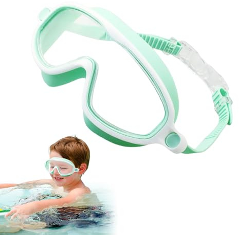 Kids Swimming Goggles, Silicone Pool Eyewear, Anti Fog Waterproof Swim Glasses, Soft Leakproof Seal for Comfort Adjustable Strap for Boys and Girls in Outdoor Pool Beach Water and Competition Sports
