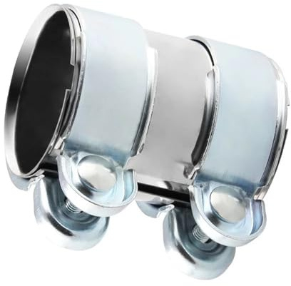 Exhaust Clamp Stainless Steel 45mm 50mm 55mm 60mm 65mm 76mm Exhaust Tube Pipe Connector Joiner Sleeve Clamp Adjustable Tip(60mm(2.36 in))
