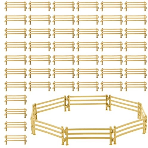 CHUANFU 80 stycken leksaker häst staket, mini djur leksak i närheten | Bondgårdsleksaker staket, DIY djur ladugårdsstaket för mikrolandskapsdekoration, 9 x 4 x 0,8 cm