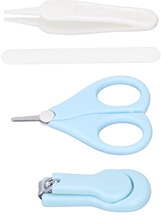 Dilwe Kit de lima de uñas para bebé con caja de almacenamiento para un cuidado seguro e higiénico de las uñas del bebé, color azul