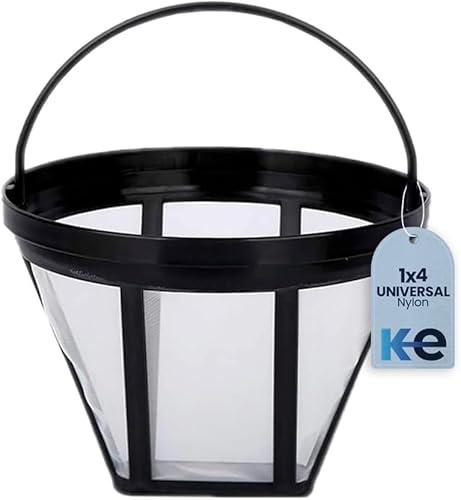 Anakel Home Filtro de Cafetera Universal Permanente de Nylon 1x4 para Sustituir Filtros de Papel de Cafetera | Reutilizable, 11Øx9cm, Color Negro