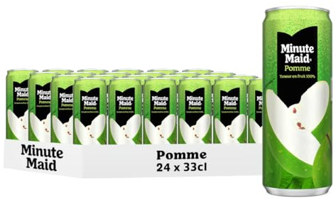 Minute Maid Jus de Pomme 100% Fruit, Canettes 33cl, Pack de 24