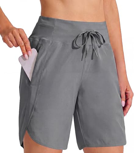 Aseniza Women's Running Shorts Gym Sports Sweat High Waisted | Casual Workout High Waisted Yoga Lightweight Athletic Track Shorts with Pocket