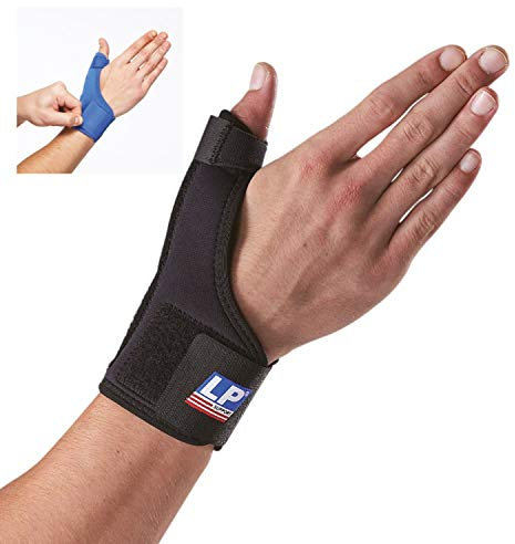 LP Support 763 Orthèse de pouce - Bandage pour le pouce de la série Basic, taille:XL, couleur:bleu