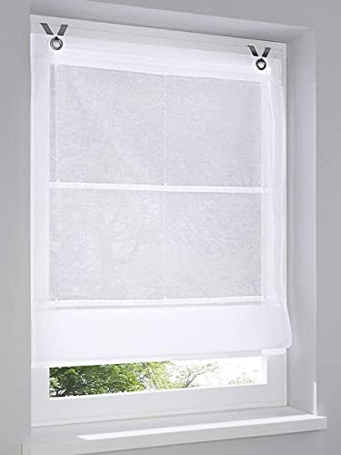 Raffrollo/Ösenrollo Kessy Bessy Weiss 80 * 140 cm