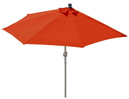 Mendler Demi-parasol aluminium Parla, IP 50+, 260cm - terracotta sans pied