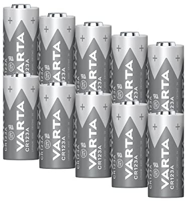 10er Pack kompatibel mit Varta CR123A Lithium Batterie 3V | Hochleistungsbatterie für Kamera, Taschenlampe, Blitzgerät, Bewegungsmelder & Smart Home