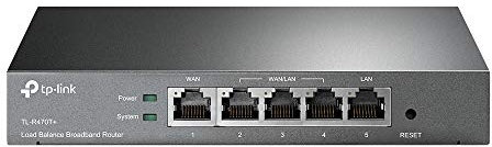 TP-Link TL-R470T Router aziendale a banda larga con bilanciamento del carico con un massimo di 4 porte WAN, grigio