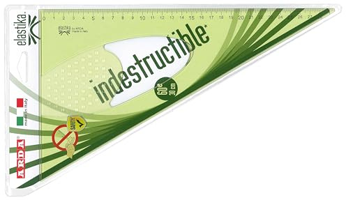 ARDA Elastika, Squadra da 30 gradi, 30 cm | Indistruttibile, Verde Trasparente