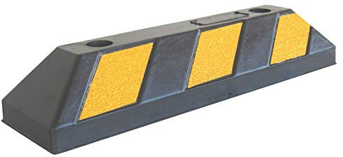 SNS SAFETY LTD Gummi Radstopp-Parkplatzbegrenzung für Parkplätze und Garagen, Farbe Schwarz-Gelb, Abmessungen 55x15x10 cm (1er Pack)