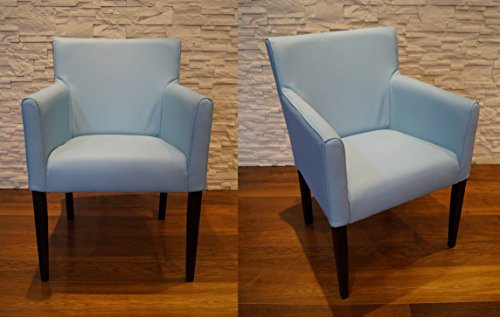 Quattro Meble Blau Echtleder Esszimmerstühle Kross Arm braun Leder & Massivholz Stühle Lederstühle Sessel mit Armlehnen Echt Leder Esszimmer Stuhl