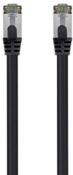 Monoprice Cat8 30ft Black Patch Cable Double Shielded (S/FTP) 26AWG 2GHz 40G Pure Bare Copper Snagless RJ45 Entegrade Series Ethernet Cable