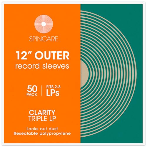 50x TRIPLE Buste Dischi Vinili | Per Maggior Parte 2-3 LP Gatefold | Super Trasparenti E Richiudibili