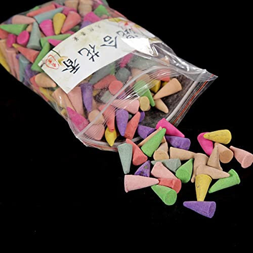 YANGWEN 120 Stück natürliche Räucherkegel, 6 gemischte natürliche Düfte Aromatische Räucherkegel Backflow Incense Räucherkegel für Schlafzimmer Office Yoga Zimmer Küche