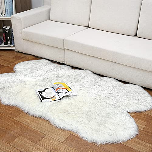 Tappeto a pelo lungo, ultra morbido, 100 x 180 cm, antiscivolo, in finta pelle di agnello, decorazione moderna, ideale per soggiorno, camera da letto, cameretta dei bambini, colore grigio