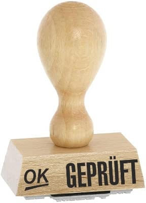 Office-Stempel/Lagertext – GEPRÜFT - von Kaufhaus2010 Buchenholzstempel – Lagertextstempel zur Kennzeichnung von Rechnungen und anderen Dokumenten 4 cm lang