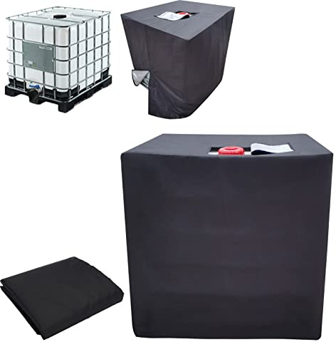 IBC Tank Abdeckung Wassertank Abdeckplane für 1000L IBC Tank Container, 420D wasserdichte UV-Folie Schutzhülle Schutzplane Cover mit Reißverschluss Öffnung für IBC Regentonne Behälter Regenwassertank