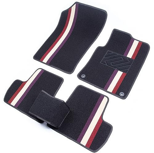Crokomat Fußmatten passend für Citroen C3 2. Generation und DS3 2009-2016 maßgeschneiderte Deluxe-Auto-Fußmatten für 2009, 2010, 2011, 2012, 2013, 2016, mit Gummi-Rückseite Teppich Accessoire Zubehör