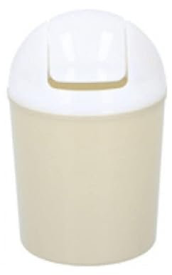 Lifetime Clean Mini Swing Top Bin Plastic Desktop Table Top Countertop Mini Dustbin Kids Children's Wastebin Rubbish Garbage Trash Can Perfect for Home Office Kitchen Bathroom Cosmetics (Yellow)