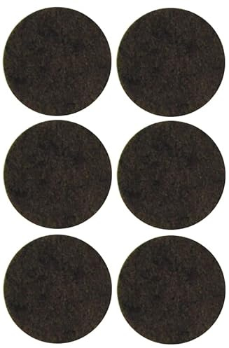 Pack de 6 almohadillas adhesivas redondas, almohadillas adhesivas para sillas, muebles pesados, protección del suelo, diámetro 28 – Color marrón