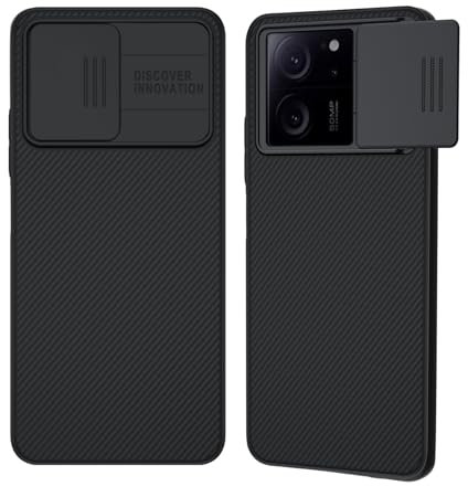 XTCASE Funda para Xiaomi 13T / 13T Pro 5G, Protección de la cámara Carcasa Cubierta de cámara Deslizante Ultra Delgado Rígida PC Anti-Choque Anti-arañazos Proteger Caso, Negro