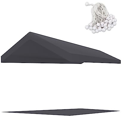 TGEHAP 10' x 20' Upgraded Carport Replacement Canopy Cover Grey for Car Garage Shelter Party Tent Top Tarp with Ball Bungees (Only Top Cover, Frame is not Included)
