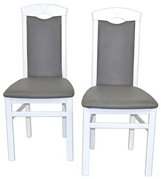 moebel direkt online Massivholzstuhl (2Stück) Linda weiß/grau