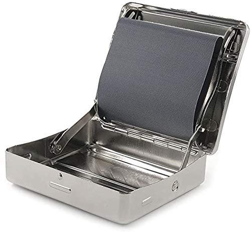 VOVCIG zigaretten rollbox,70MM,Stopfmaschine,Drehmaschine Zigarettenwickler Durchmesser 6-8 mm,Hochwertiger rostfreier Stahl für lange Haltbarkeit.（Silber）