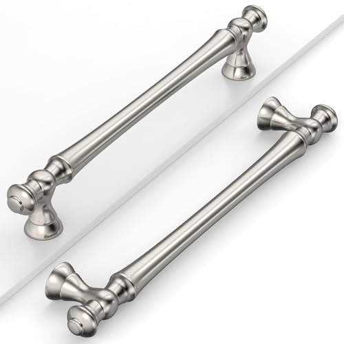 Coinkoly 10 Pack Brushed Satin Nickel Cabinet Pulls 160MM Hole Centers Kitchen Cabinet Handles Drawer Handles UK0001
