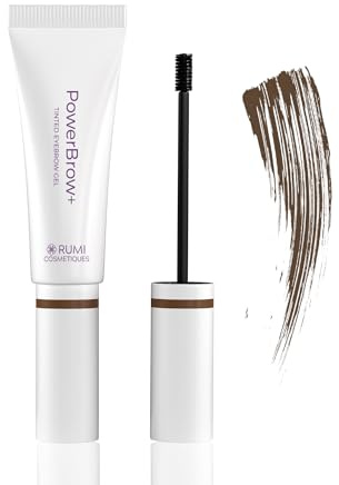 Rumi Cosmetiques PowerBrow+ Tinted Eyebrow Gel For Mature Women - Defines, Fills, Thickens Brows - 2-in-1 Formula - Natural Color, Quick Fixing, Long-Lasting - Hypoallergenic