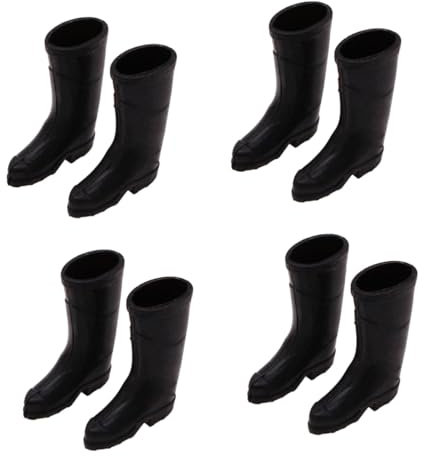 Abaodam 4paare Miniatur Regen Schuhe Zubehör Schwarze Gummistiefel Für Miniaturlandschaften Und Fotografie Einzigartige Dekoration Für Miniaturhäuser