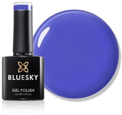 Bluesky Gel Nail Polish 10ml, Blue Azure - SS2422, Purpley Blue Nail Polish for 21 Day Manicure, Professional, Salon & Home Use, Requires Curing Under LED UV Nail Lamp