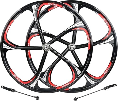 Cerchio da Bicicletta da 26 per Bici MTB (Anteriore Posteriore), Set di Ruote per Bici Cerchi a 5 Razze Freno a Disco Ruote da Ciclismo per Bici da 7/8/9/10 velocità Set di Ruote
