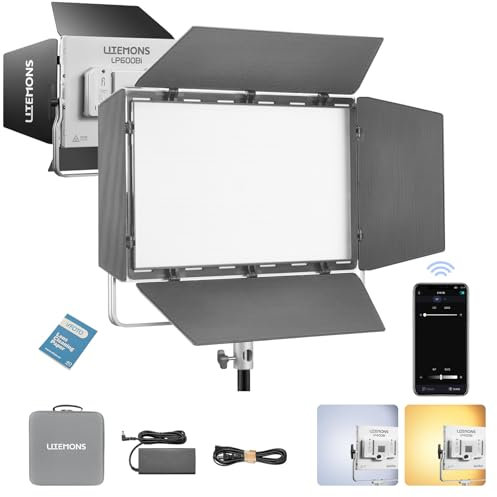 GODOX LITEMONS LP600Bi LED Video Light, CCT Bicolor Temperature 2800K-6500K 60W Panel Light with 11 FX Light Effects, Continuous Output Lighting Support APP Control
