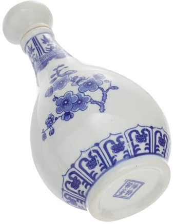 ABOOFAN Blue and White Porcelain Wine Bottle Ceramic Bottle for Liquor Storage Retro Home Decor Empty Wine Storage Can for Gifting and Home Use