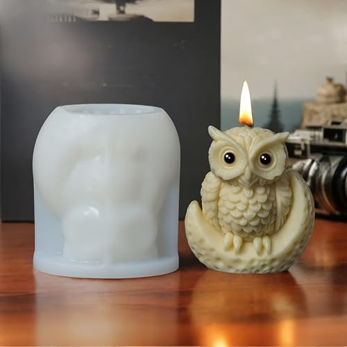 Silicone Nighthawk Mold - Owl Pillar Silicone Resin Casting Molds for Candle & Resin & Soap Craft Supplies
