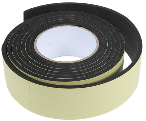 COSMEVIVI Schwarzes Selbstklebendes Schaumpolsterband 50mm Breit Rolle Türdichtungsstreifen Isolierband für Fenster Abdichtung und Schutz