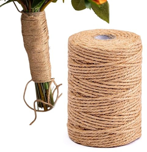 3MMx100M Jute-Schnur Natur Braun Jute Kordel, Packschnur Geschenk Band Bastelschnur Dekokordel Jute Schnur für Garten Bilder Pflanzen Basteln