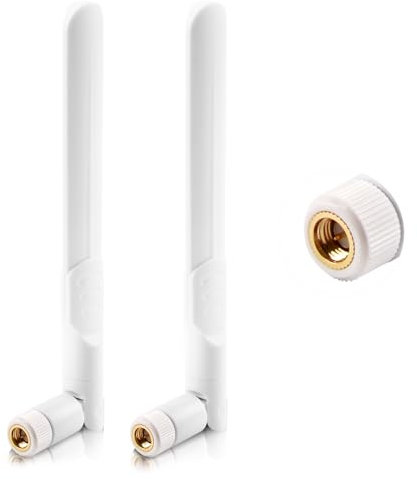 Yuio 2Pcs 4G LTE Antenna SMA Male Omnidirectional Aerial 5dBi for Vodafone EE O2 Three Huawei Netgear TP-Link ZTE 4G LTE Router Gateway Modem Terminal Wireless Trail Hunting Security Camera