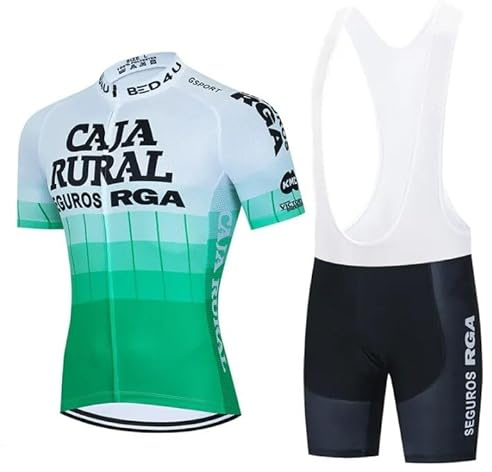 assocauicy Herren Fahrradtrikot Set Kurzarm Atmungsaktives Rennrad Trikot mit 4D-Gel-Polster Kompression Radsportbekleidung