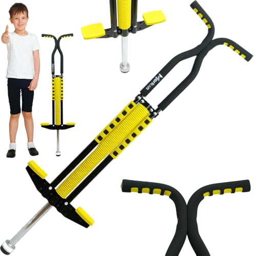 Merkan Pogo Stick, Jump Stick, Springstange, Kindermuster, Softschaum, bis 70kg (Gelb)