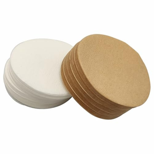 JchEnye Filtros de Café Redondos, Paquete de 200 Filtros para Espresso, Filtros de Café de 51mm, Compatibles con Muchas Máquinas de Café - Blanco-Marrón