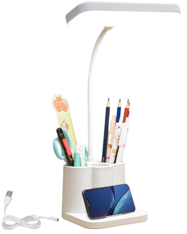 Lámpara de escritorio portátil - Lámpara de mesa con pilas, iluminación ajustable de 3 modos con control regulable | Lámparas de estudio para el hogar para niños, lectura, escritura, dormitorio, escri