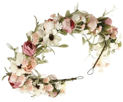 Blomfekrona – blomsterfe huvudbonad, bohemisk blomaccessoar, fotorekvisita girlang, justerbar kronkrans, festkostymdekoration | för festliga fotograferingar, kreativa outfits spårning